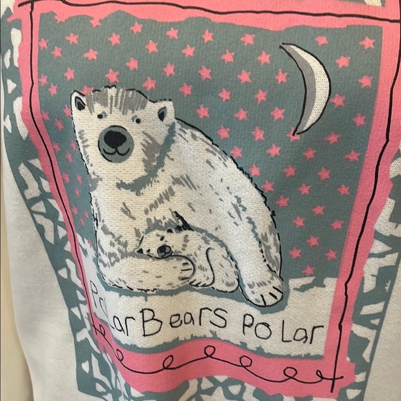 Polar Bear Graphic Sweatshirt vintage Bobbie brooks large - Picture 2 of 2